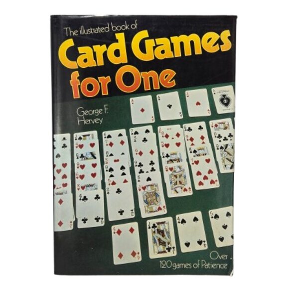 Vintage 1977 Card Games for One by George Hervey Hardcover Solitare Patience - Picture 1 of 14